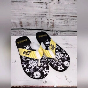 WSU Shockers Flip‎ Flop Sandals Black size 7/8 Collegiate Kansas Basketball